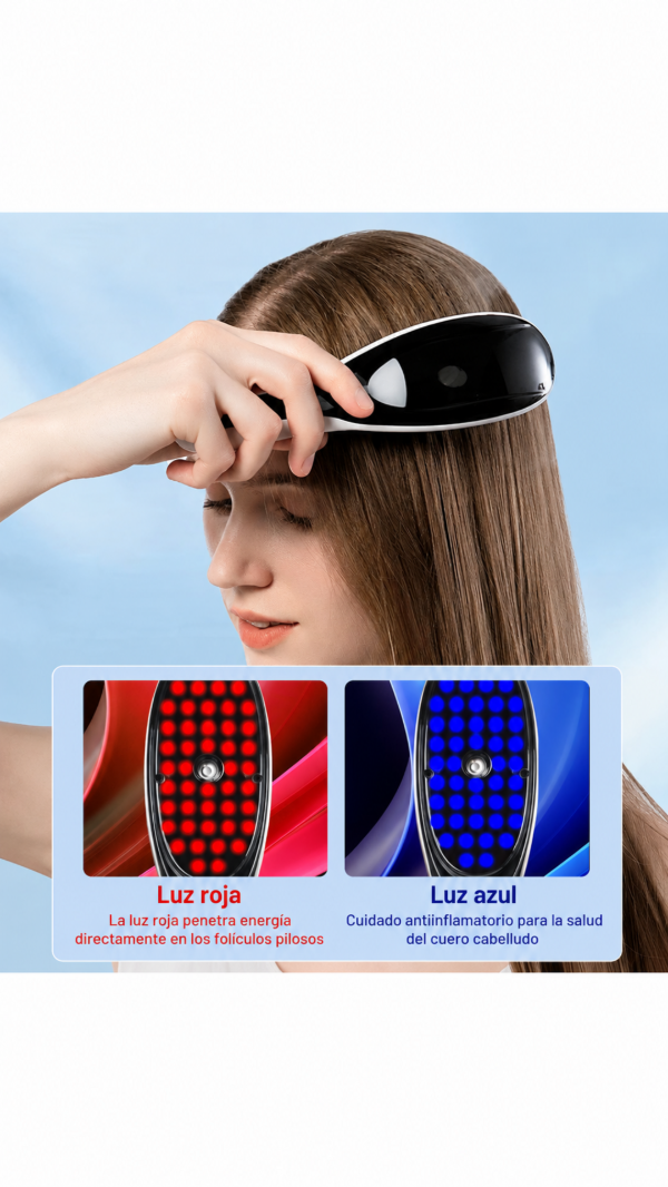 Producto - CEPILLO MASAJEADOR LUZ LED NANO HIDRATACIÓN INALAMBRICO + EXOSOMA CAPILAR - 5