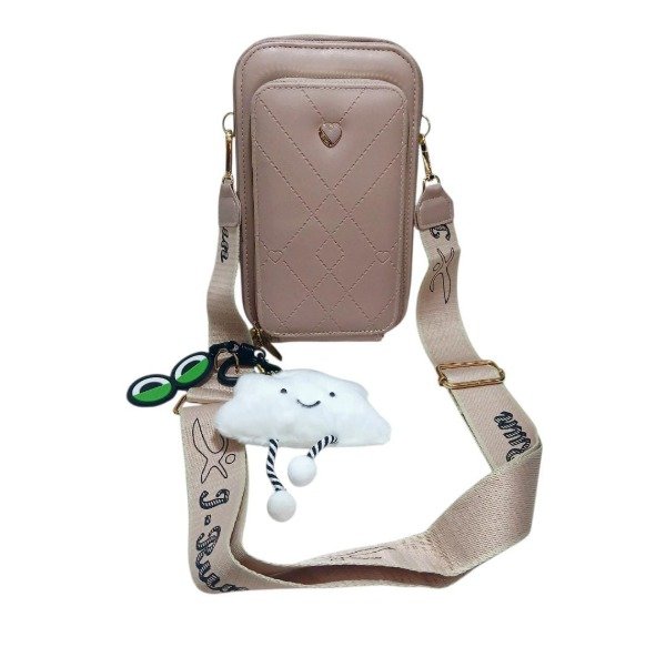 Producto - Porta Celular Nube Rosa Triple Cierre