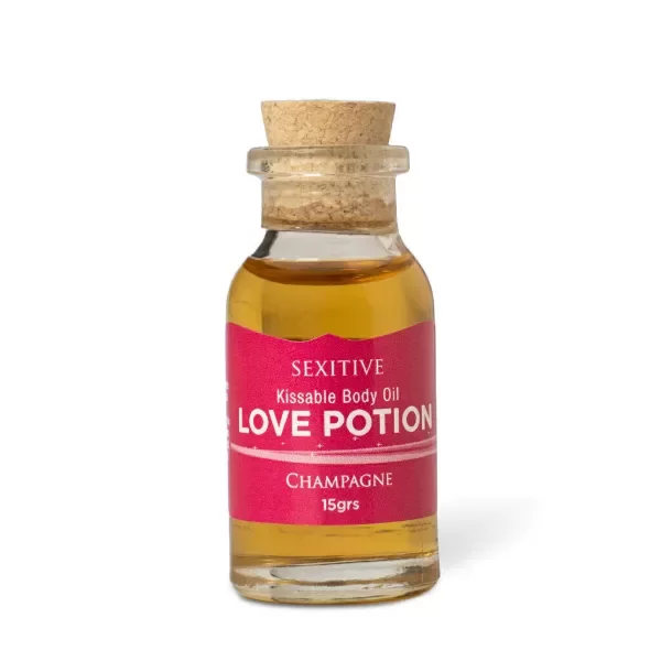 Producto - MINI Aceite Comestible Love Potion Champagne y Frambuesa - 15grs