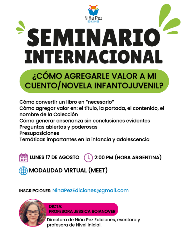 Producto - Seminario Cómo agregarle valor a tu cuento o libro infantojuvenil
