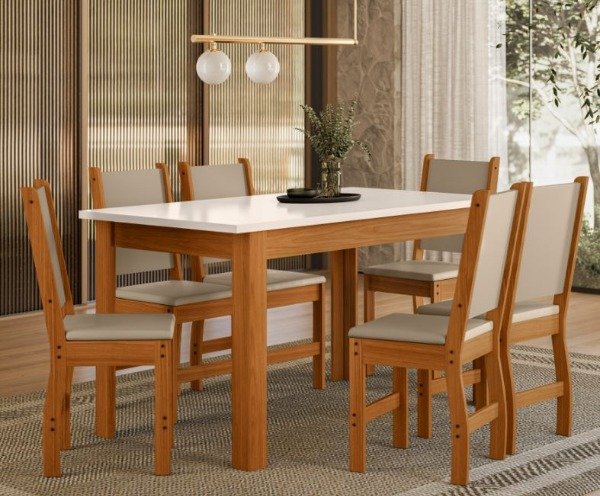 Producto - Mesa 150cm Poliman Bellagio Freijo UV Off White
