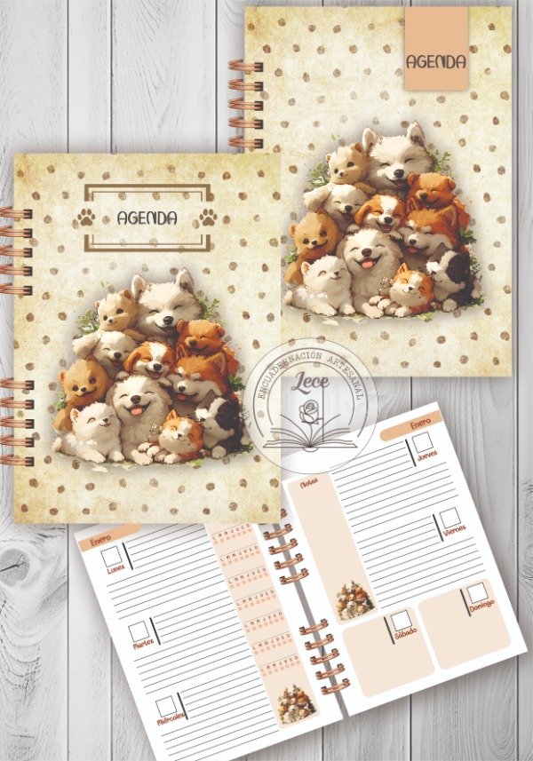 Producto - Pack imprimible Agenda perpetua Perritos Kawaii