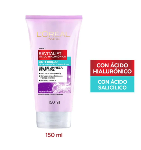 Producto - GEL DE LIMPIEZA LOREAL - REVITALIFT ACIDO HIALURONICO ANTIBRILLO- 150ML