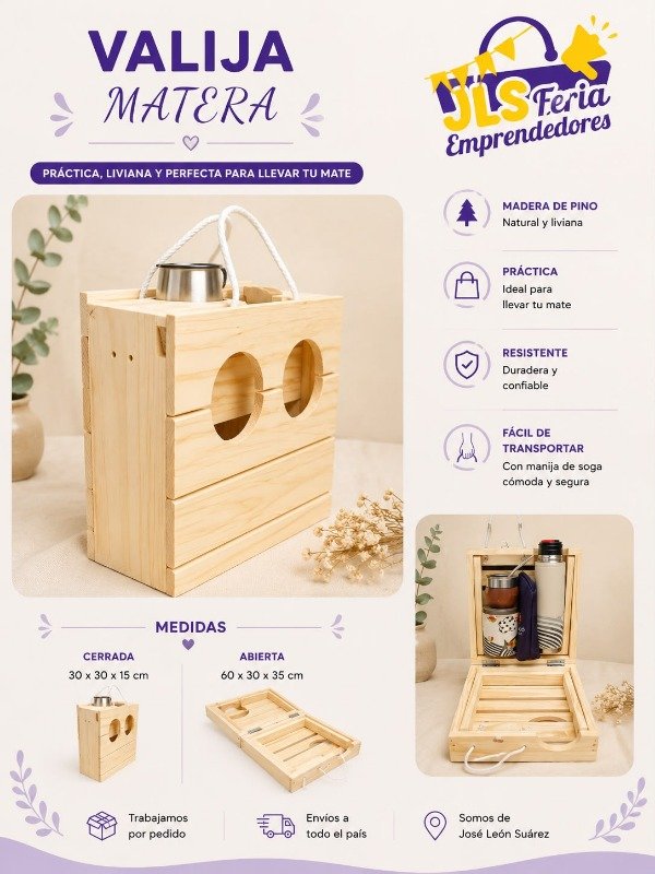 Producto - Valija Matera de Pino Plegable 2 en 1 - 0
