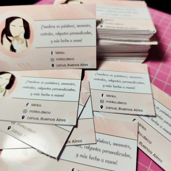 Producto - 100 Tarjetas de Presentación/Agradecimiento  9x5 cm - 0