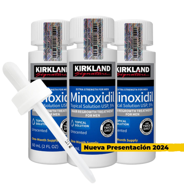 Producto - 3 Unidades de Minoxidil Kirkland con Gotero