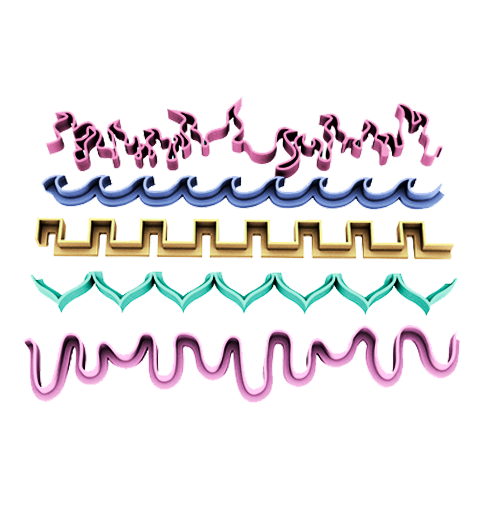 Producto - Marcador Patrones Fuego - Agua - Liquido - Picos - Geométrico X 5uni