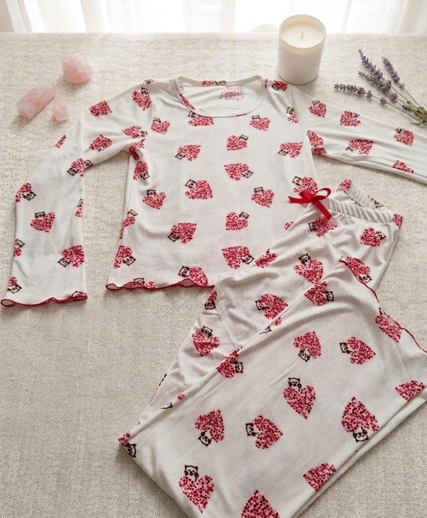 Producto - Pijama morley blanco corazones 7106G