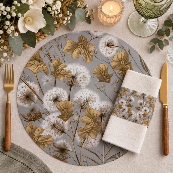 Producto - Set Platos De Sitio Papel + Porta Servilletas X 12 Unid. Desc - 12