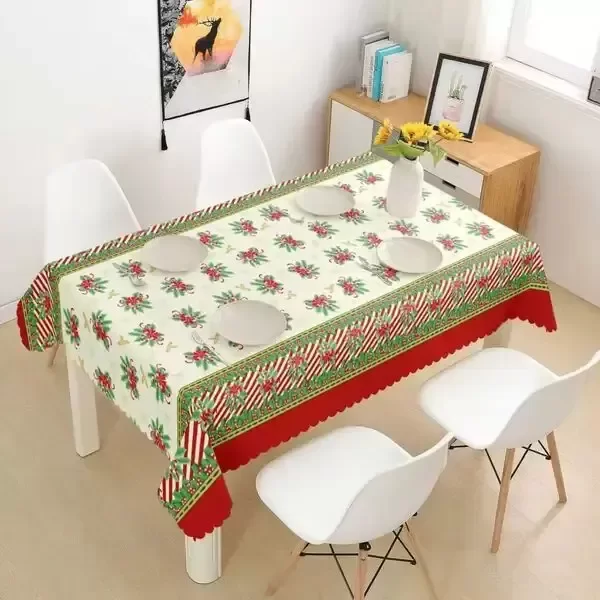 Producto - Mantel Navideño  002 Rectangular 1.40x2.50 Tela Tropical Navidad