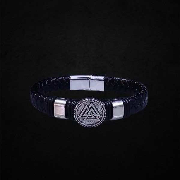 Producto - Muñequera de cuero trenzadas Valknut