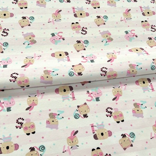 Producto - Interlock Animalitos Rayado Rosa xkg