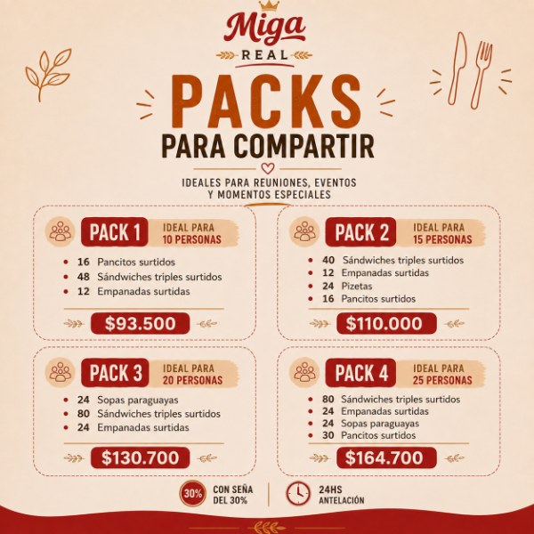 Producto - Packs para eventos