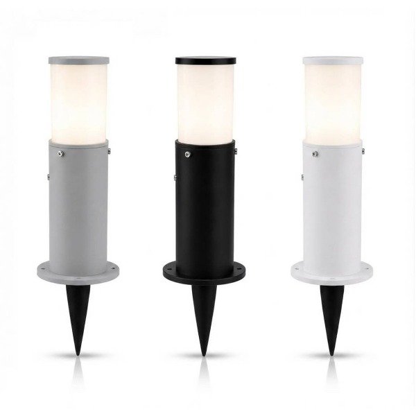 Producto - Farola De Piso 40cm Para Exterior Con Estaca Negro/Gris/Blanco