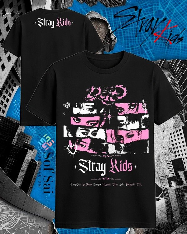 Producto - Remera STRAYKIDS rosa y blanco - 0