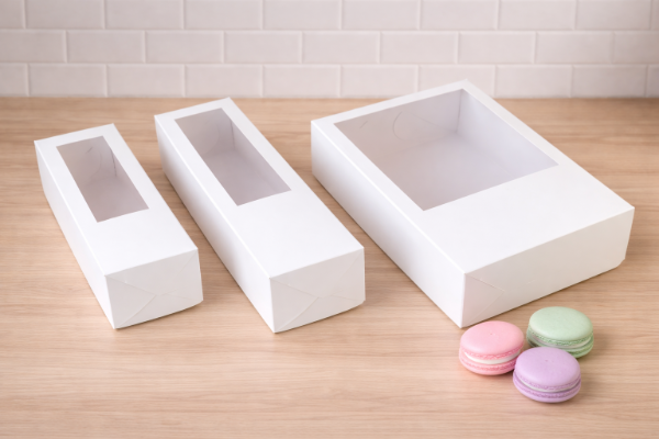 Producto - Caja para 5/6 macarons con visor de acetato 16x6x6 - 1