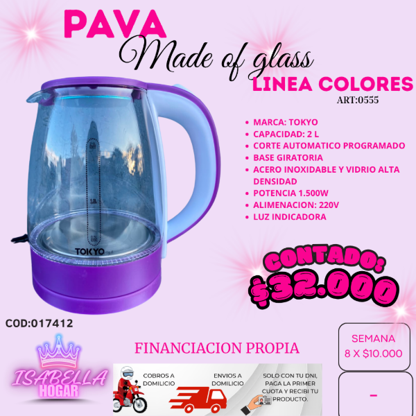 Producto - PAVA DE VIDRIO TOKIO