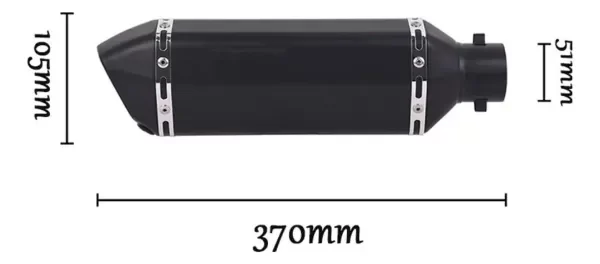Producto - Escape Silenciador Tipo Akrapovic Mediano Universal Negro Mate + DB Killer - 6