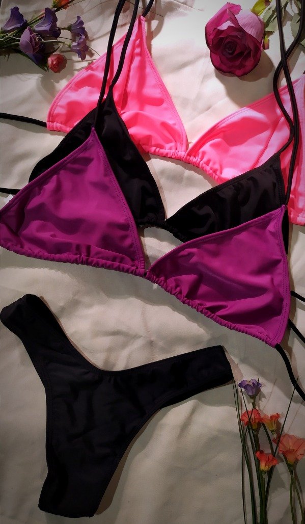 Producto - Bikini básica para atar en cuello y espalda Talle 100 violeta