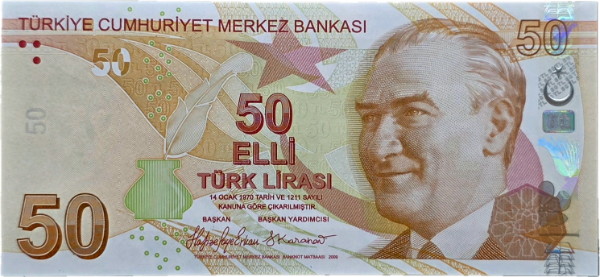 Producto - Turquia 50 Liras (2024) Presidente Mustafa Kemal Atatürk Pick.225a Unc - 0