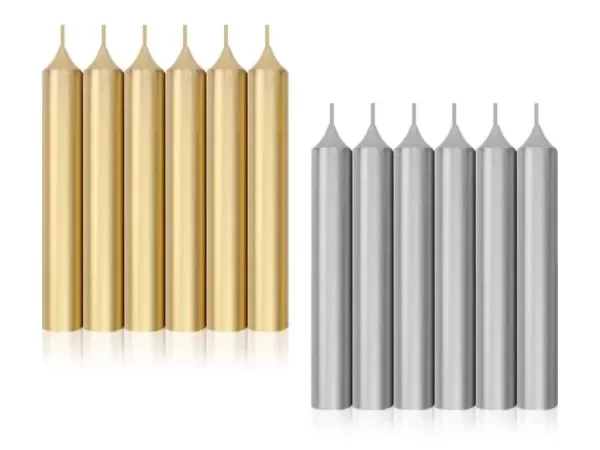 Producto - VELA CORTA X 50 UNID ORO/PLATA