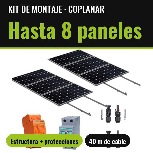 Producto - Kit Montaje COPLANAR hasta 8 Paneles Solares FV