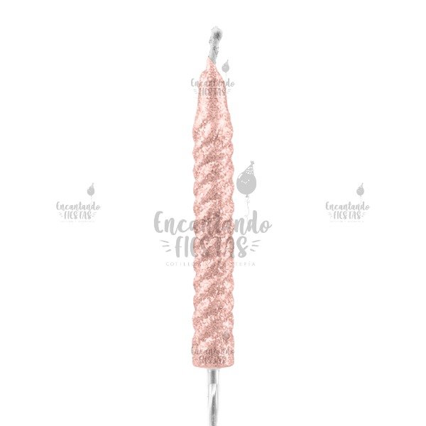 Producto - Vela Torneada Gibré Rosa Pastel Cumple