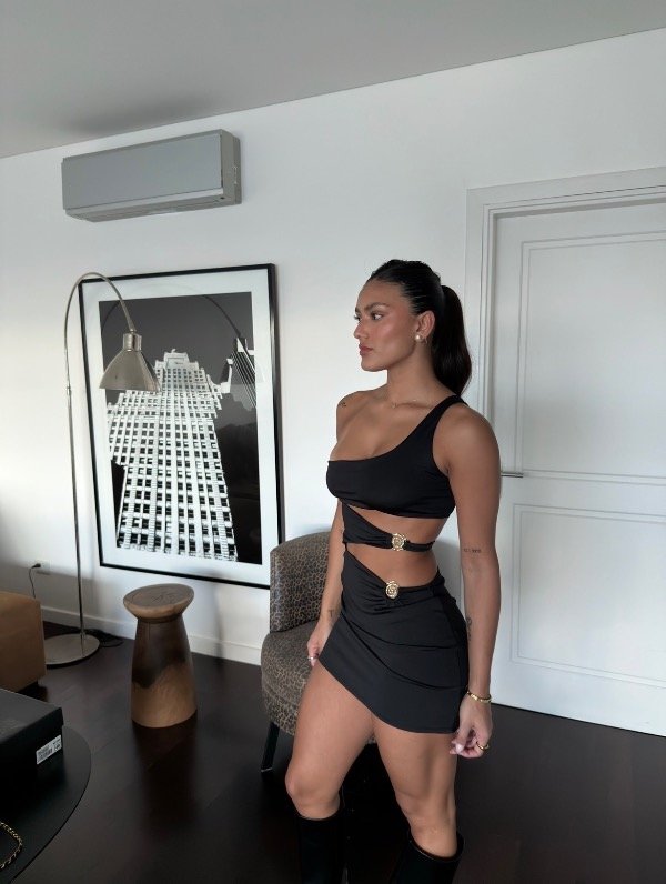 Producto - Vestido mini asimétrico gold Bershka Talle M