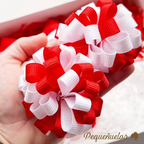 Producto - Pompones Rojo y Blanco
