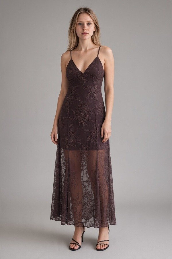 Producto - VESTIDO LARGO ENCAJE A072 - 0
