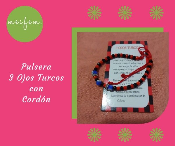 Producto - Pulsera 3 Ojos Turcos Con Cordón