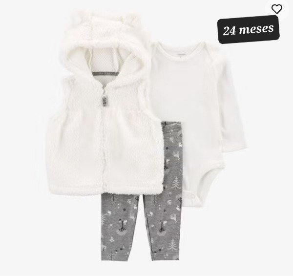 Producto - Trio carters chaleco body y pantalon talle 24 meses blanco