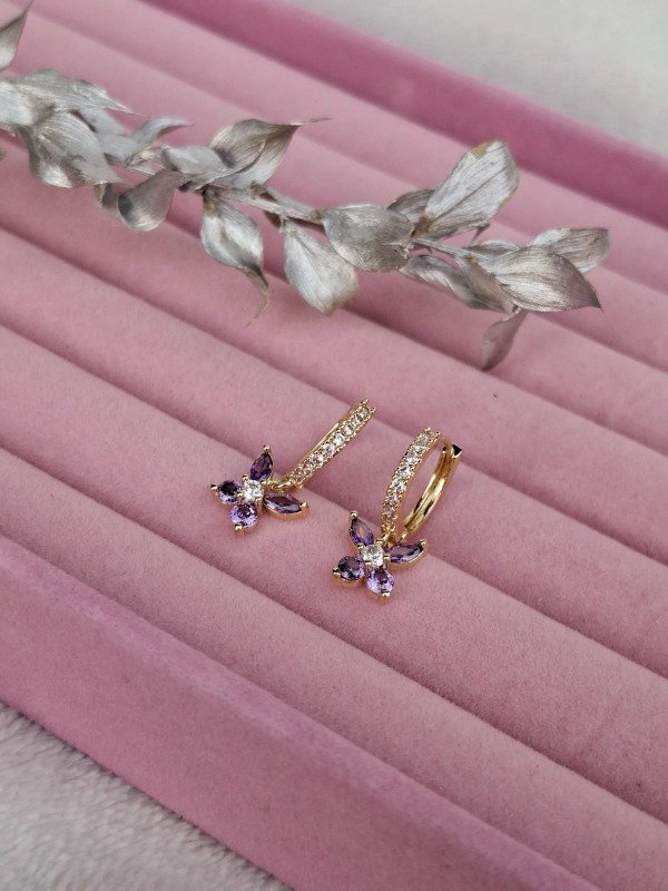 Producto - Aros mariposa lila