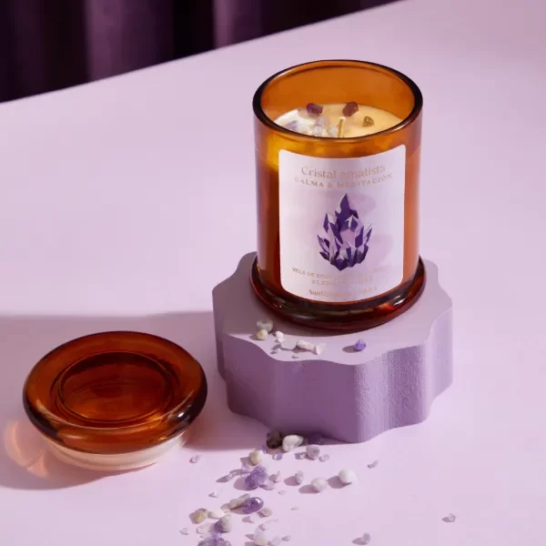 Producto - Vela Amatista - Peonías e hibiscus