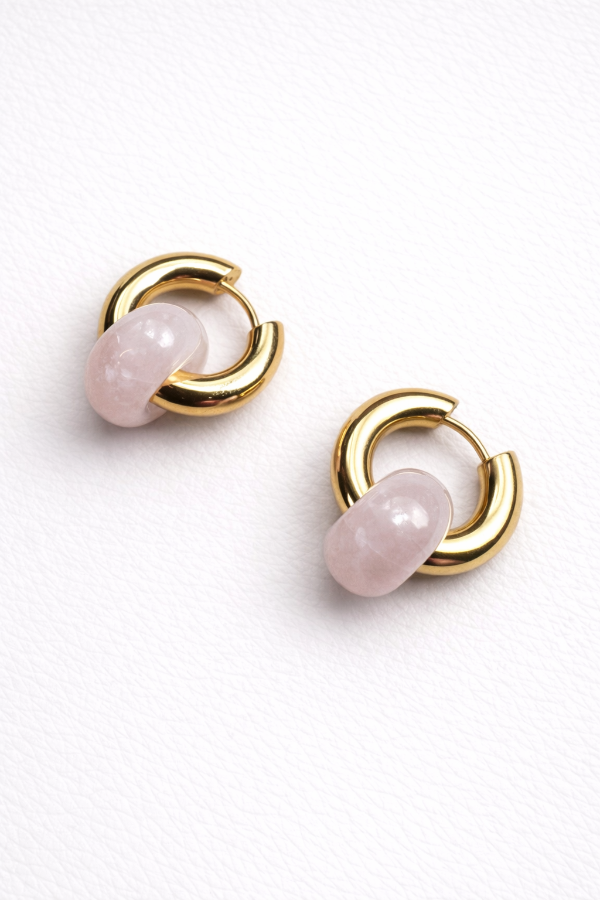 Producto - Argollas Dona Cuarzo Rosa