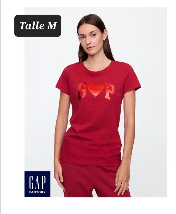 Remera manga corta gap talle M roja