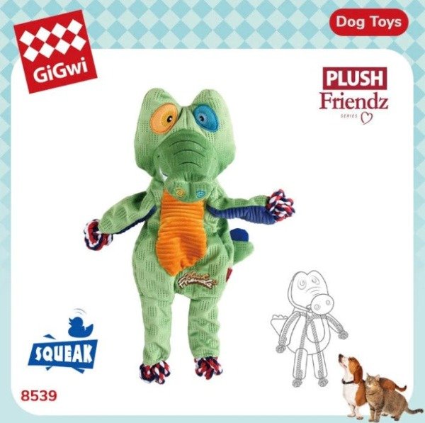 Producto - GIGWI PELUCHE SONORO COCODRILO ROPE PLUSH FRIENDZ