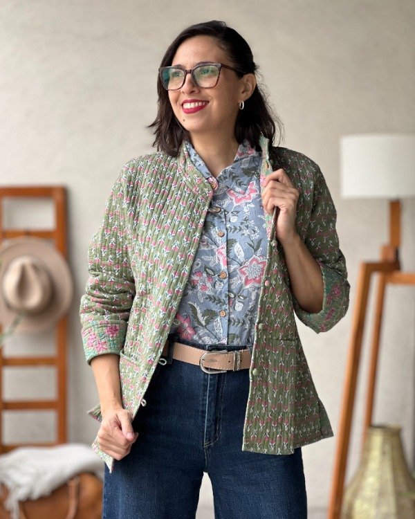 Producto - Chaqueta Hindi Verde Palta  y Rosa L y XL