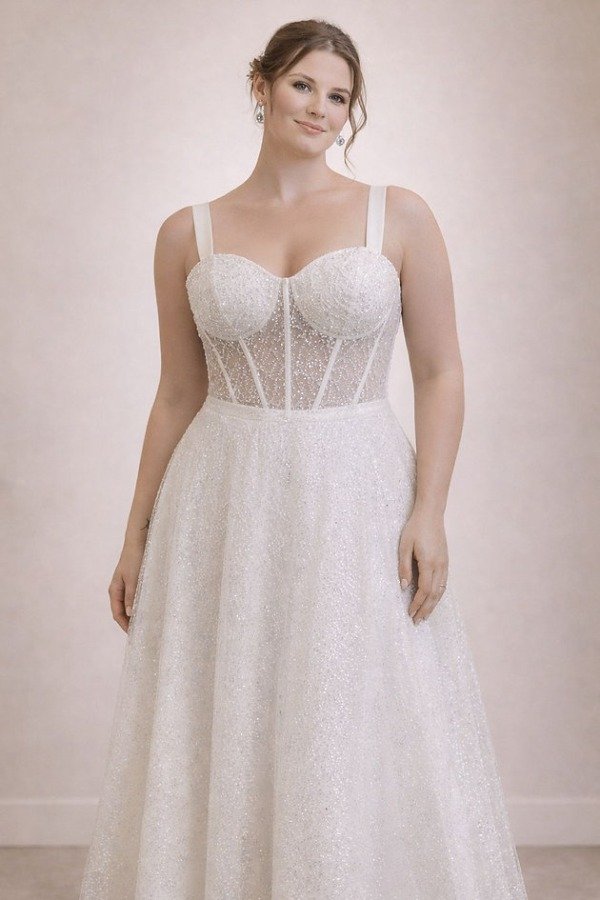 Producto - Vestido de TUL Falda de  Brillos escote corazon MS21olo venta online - 0