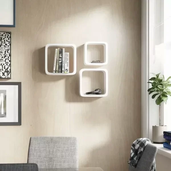 Producto - Estante Repisa Flotante 3 Unidades Madera Ménsula Invisible Blanco