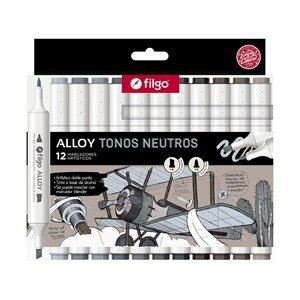 Producto - Marcador FILGO doble punta ALLOY x 12 TONOS NEUTROS