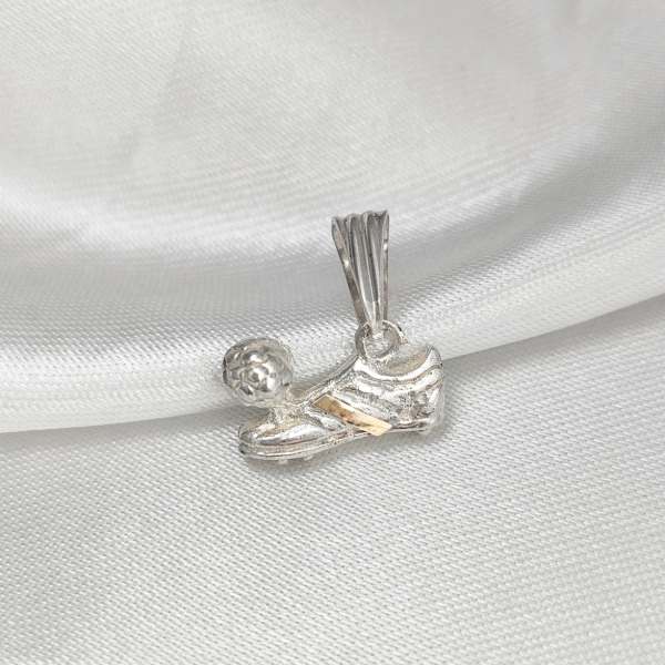 Producto - Dije Botín de Fútbol con Pelota en Plata 925 y Oro - 1