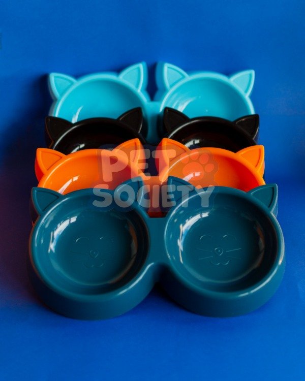 Producto - COMEDERO PLASTICO GATO DOBLE