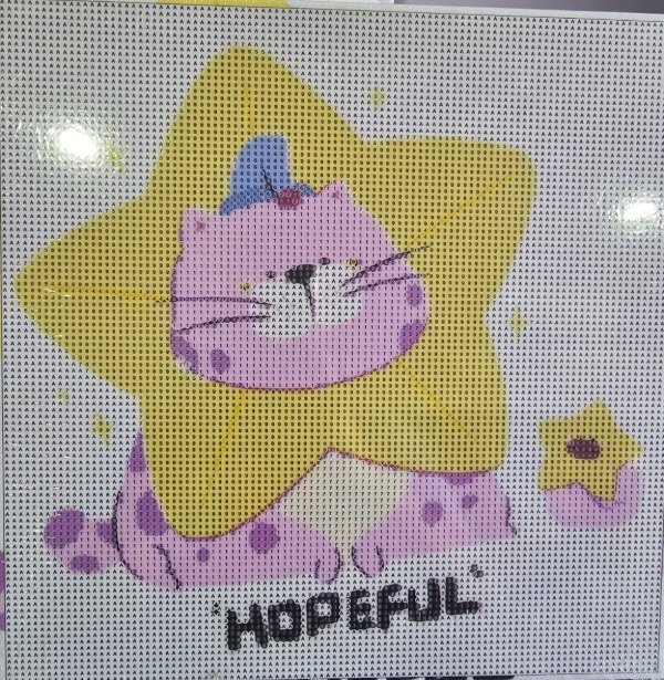 Producto - DIAMOND PAINTING 30X30 BASTIDOR GATITO ESTRELLA