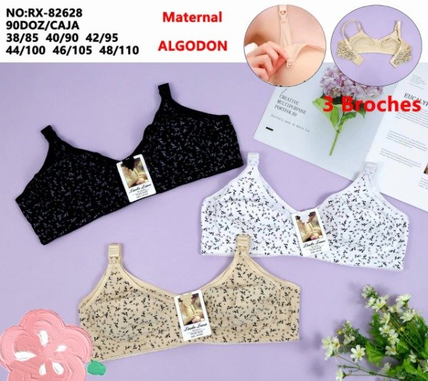 Producto - CORPIÑO S/ARMAR DE AMAMANTAR ALGODÓN LINDA LUNA 628 (x6)