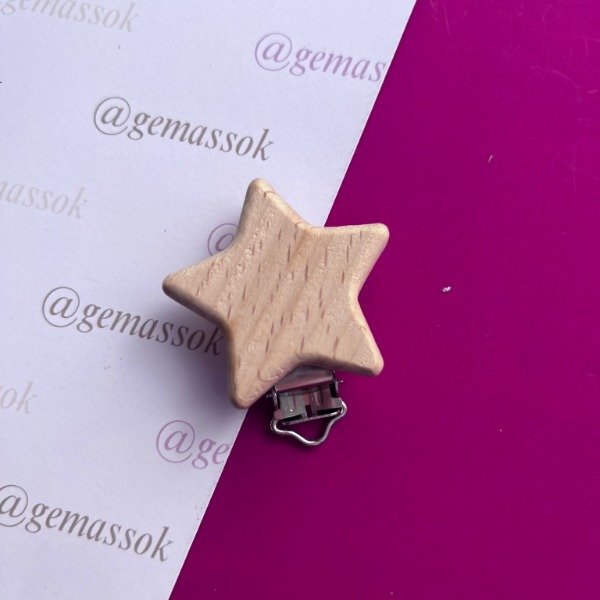 Producto - Porta chupete madera estrella