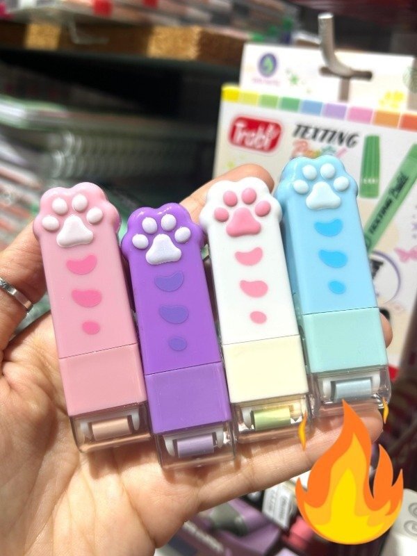Producto - Goma de borrar Patita gatito con funda y escobilla