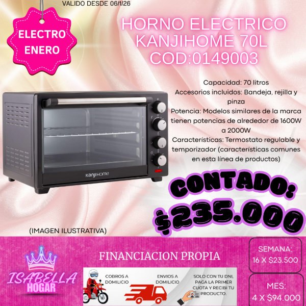 Producto - HORNO ELECTRICO KANJIHOME 70L COD:0149003
