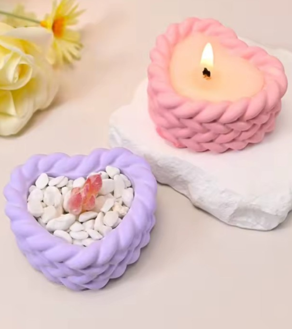 Producto - Molde corazón portavela/maceta trenzado