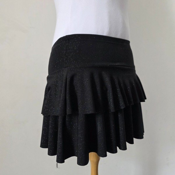 Producto - Falda con Short doble Vuelo Glitter Negro - T.u - 3
